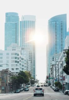 tall office buildings serving downtown losangeles