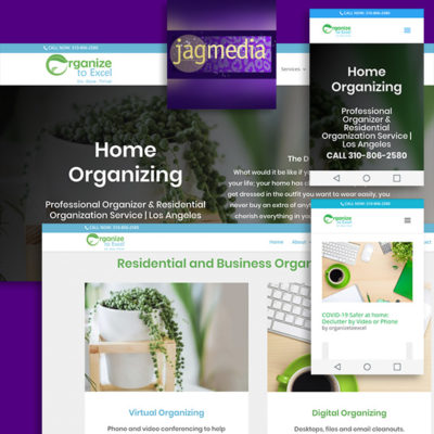 Professional Organizer Website created by JAGmedia, Santa Monica, CA