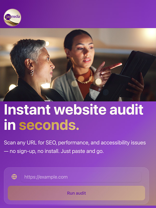 Website Audit Complimentary fromJAGmedia